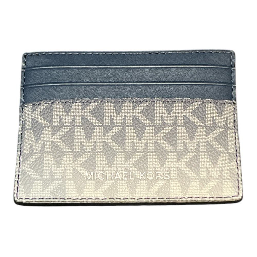 Michael Kors Navy Cooper Ombré Logo Tall Card Case